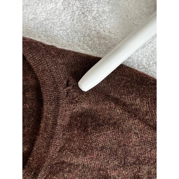 Unisex Trendy Merona Chocolate brown Merino Wool Sweater United Kingdom Sz- L - Picture 6 of 6